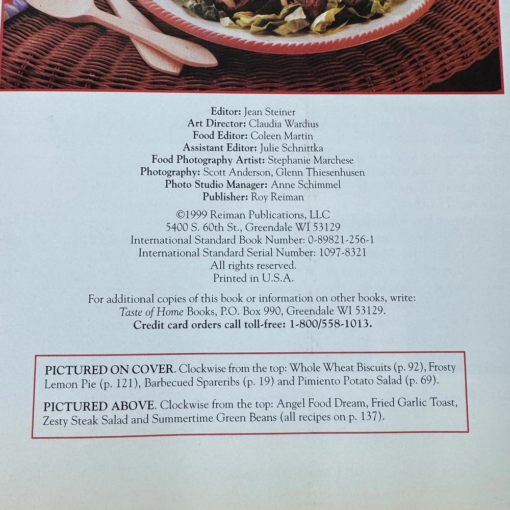 The Best of Country Cooking 1999 Reiman Publications Hardcover‎ Cookbook Gingham